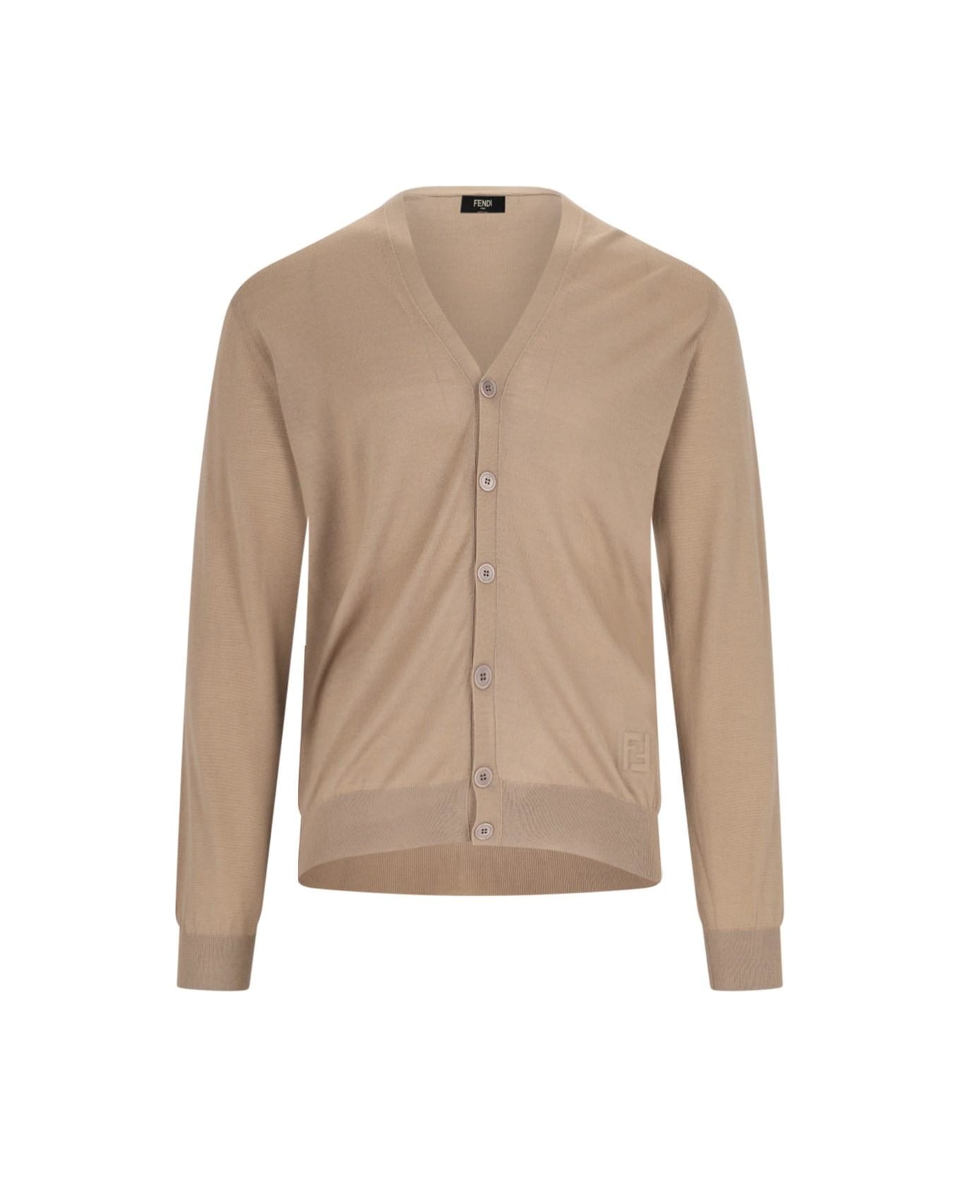 Fendi V-neck Cardigan - Nut