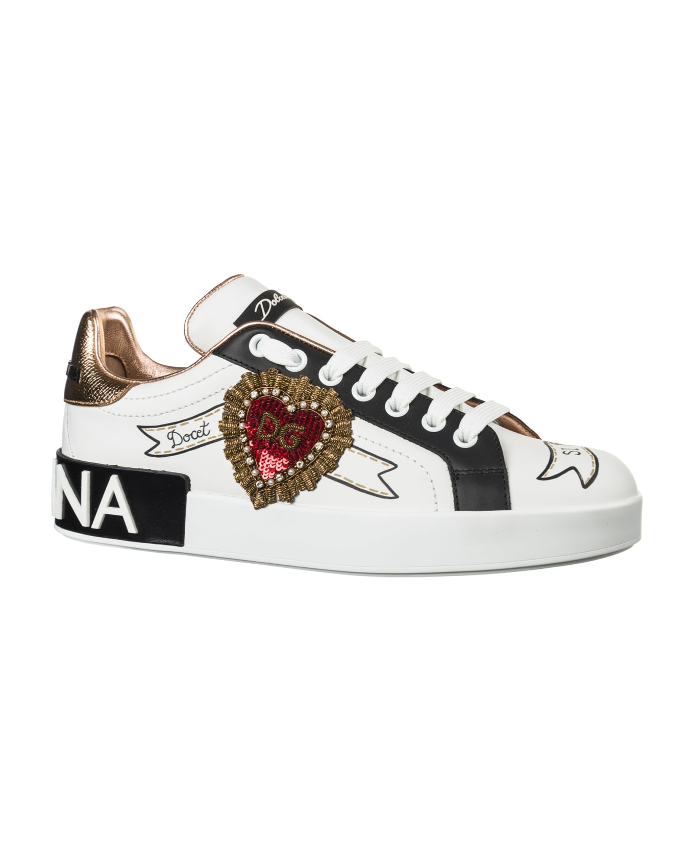 Dolce & Gabbana  Shoes Leather Trainers Sneakers Portofino - Bianco