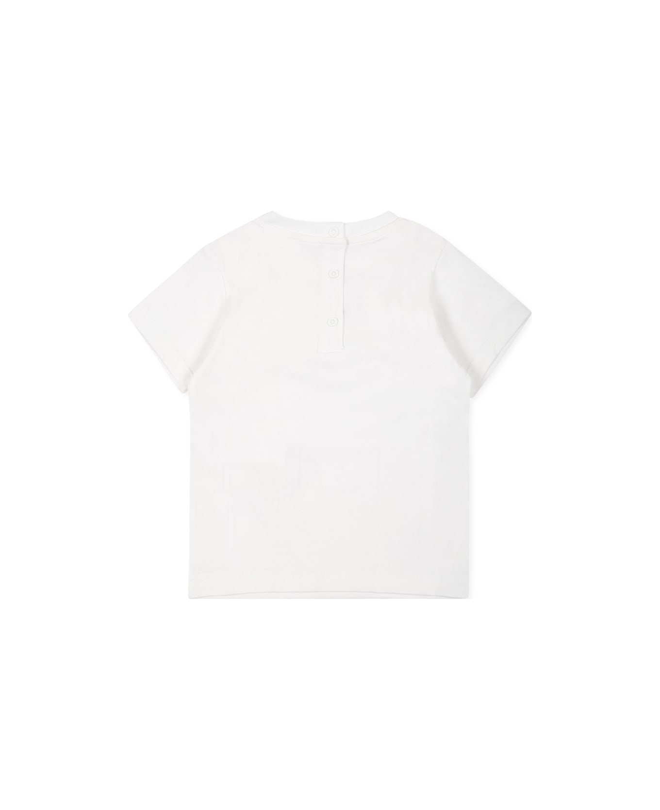 Balmain White T-shirt For Baby Girl With Logo - White