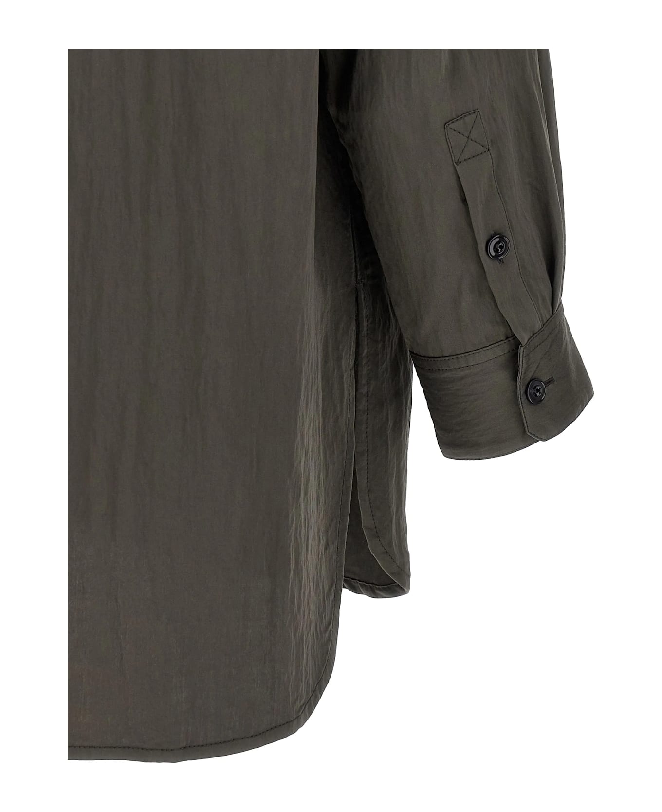 Lemaire Oversized Utility Shirt - Marrone scuro