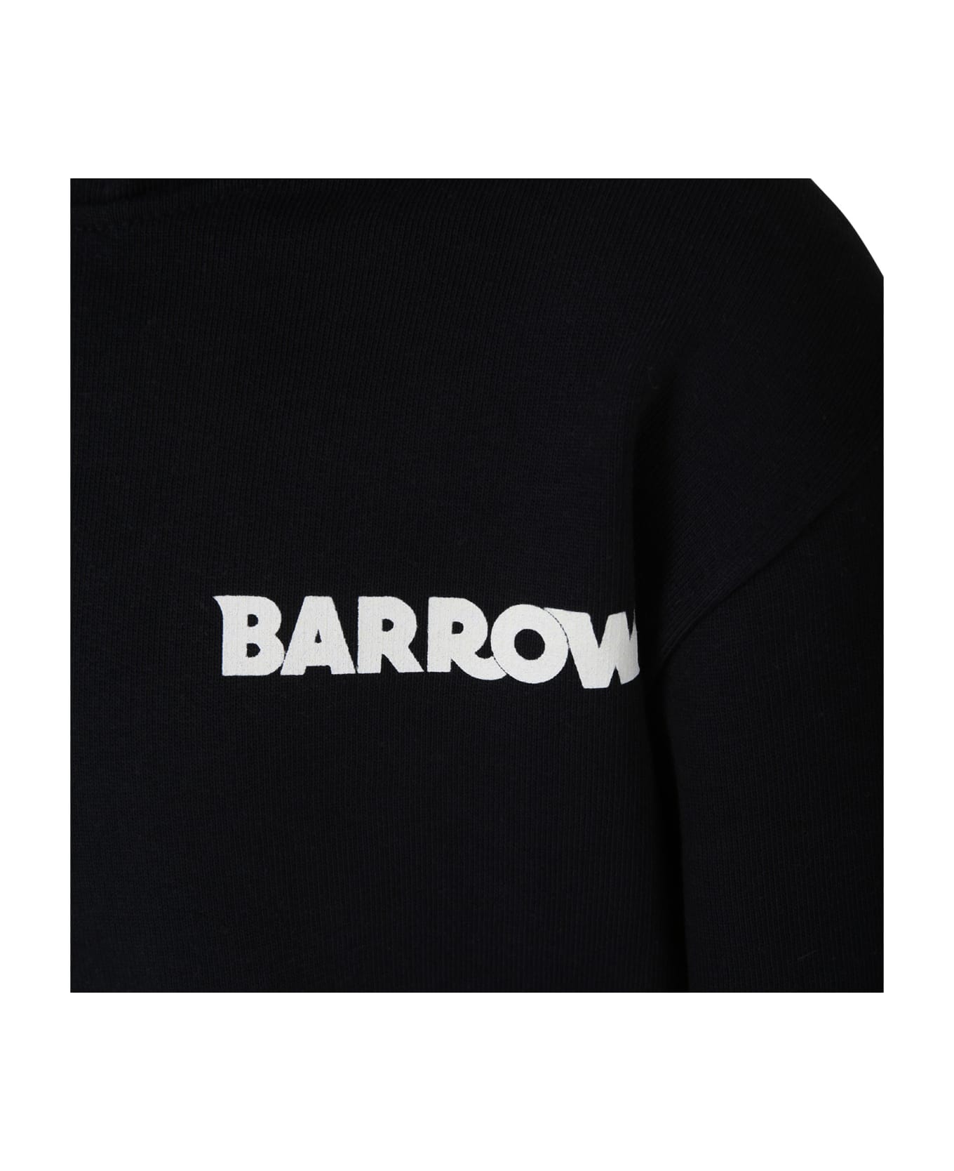 Barrow Black Sweatshirt For Kids With Logo And Iconic Smiley Face - Black ニットウェア＆スウェットシャツ