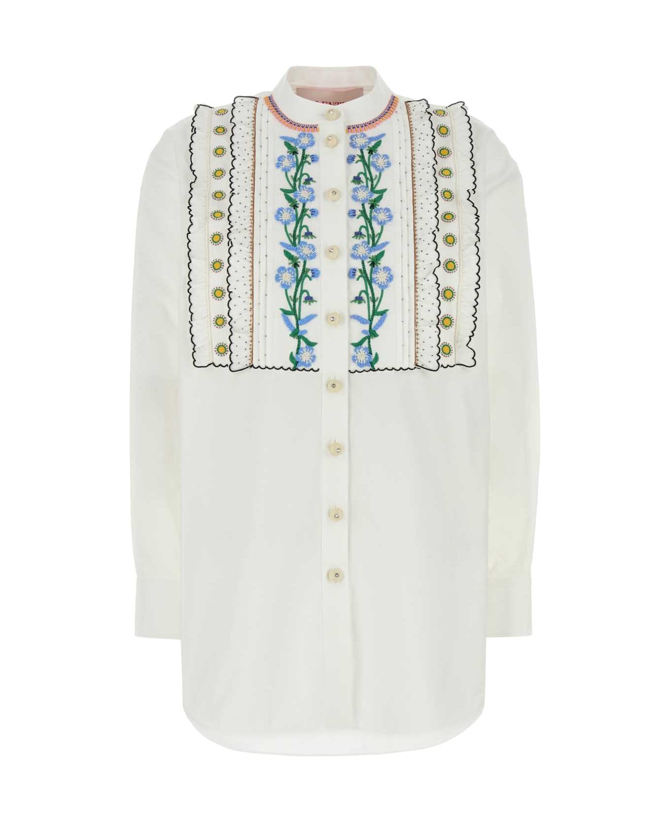 Valentino Garavani White Poplin Shirt - BIANCOMULTICOLOR
