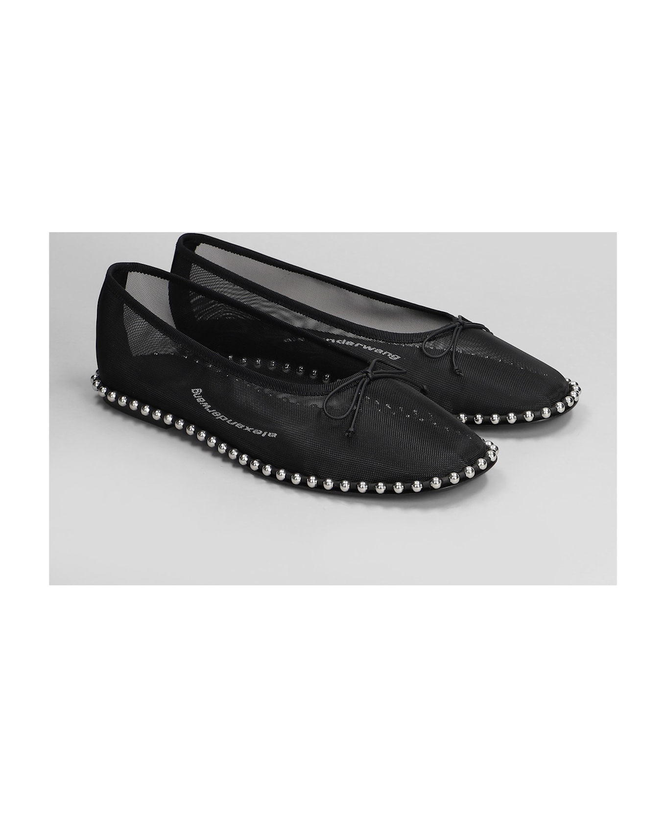 Alexander Wang Lina Ballchain Flat Ballet Flats In Black Polyamide - black