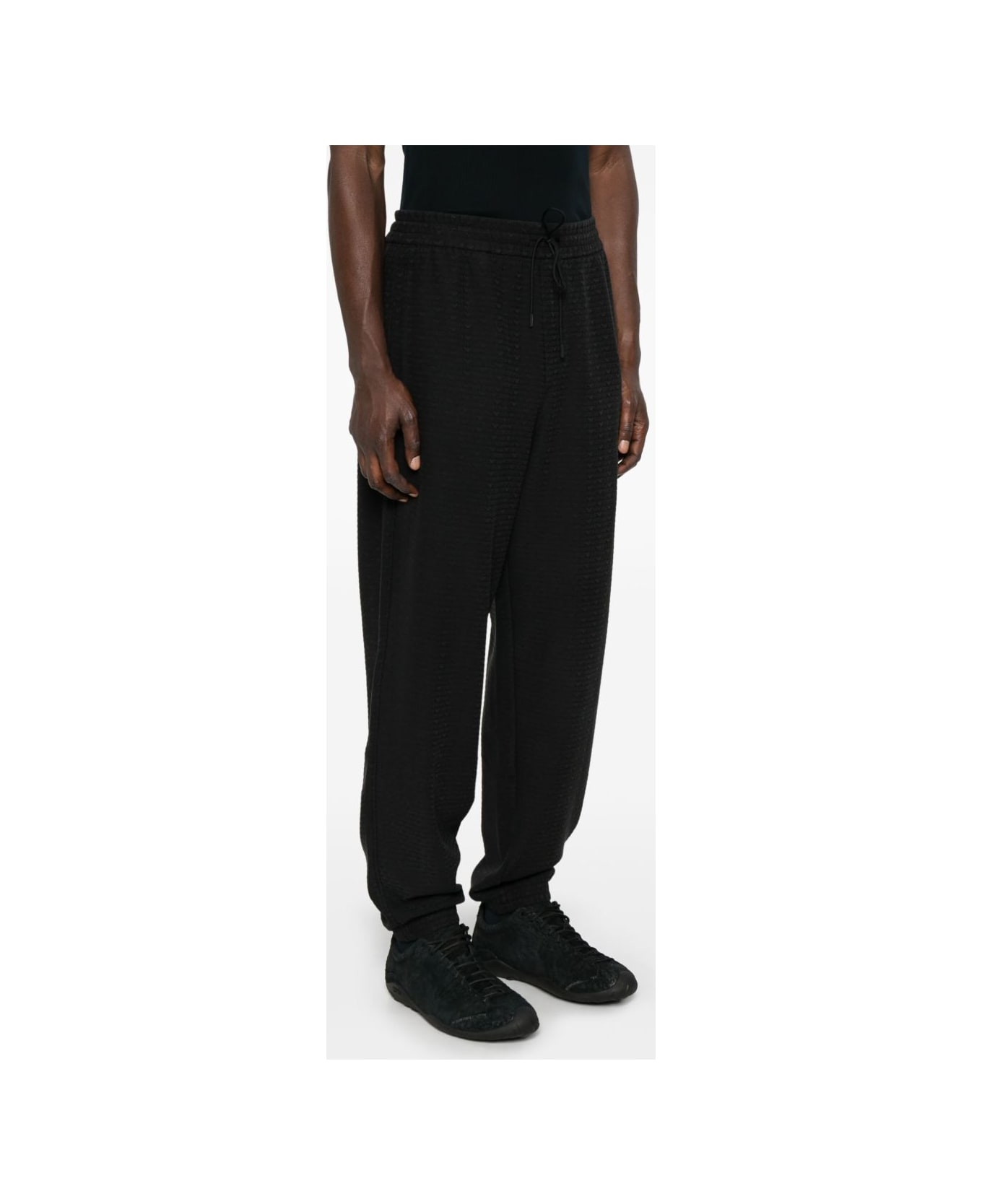 Emporio Armani Allover Logo Sweatpants - Black