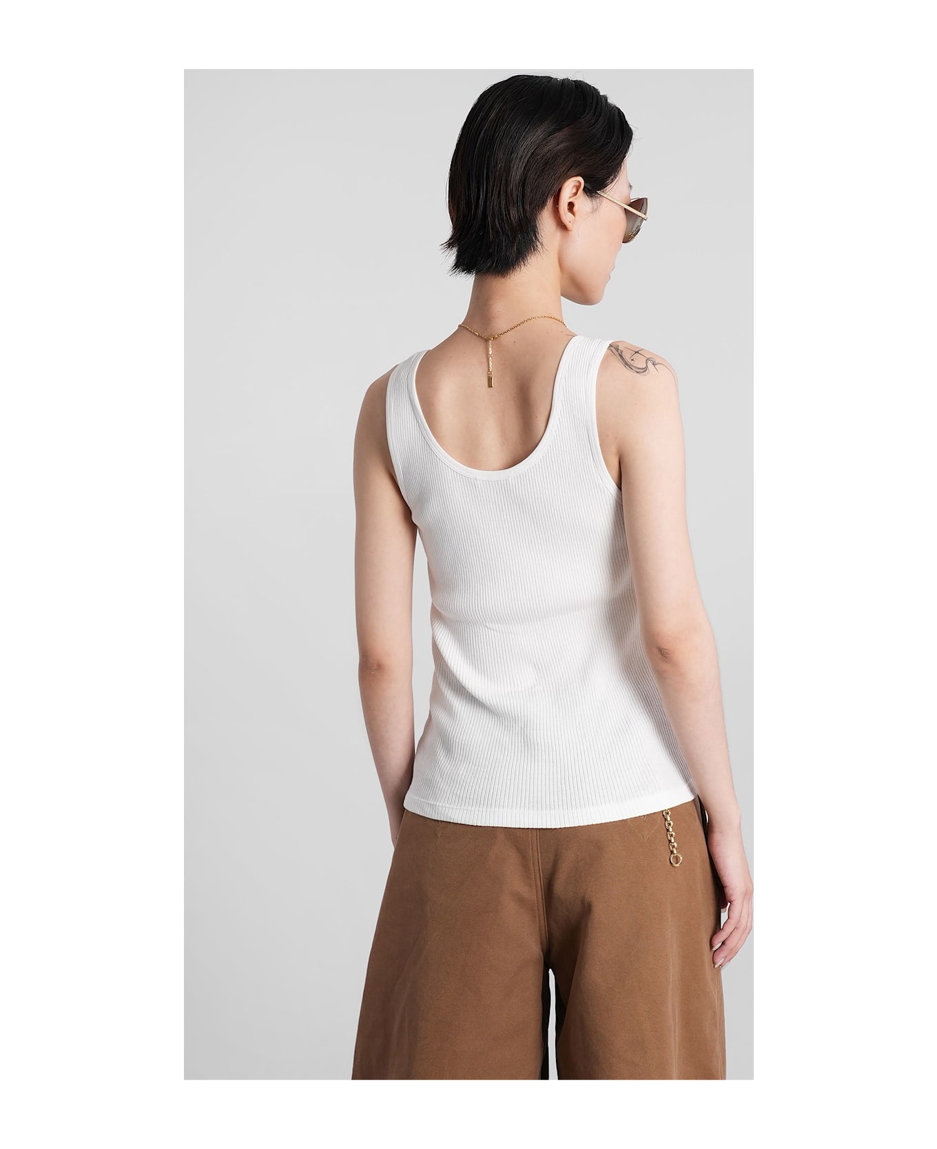 Chloé Tank Top In White Cotton - white