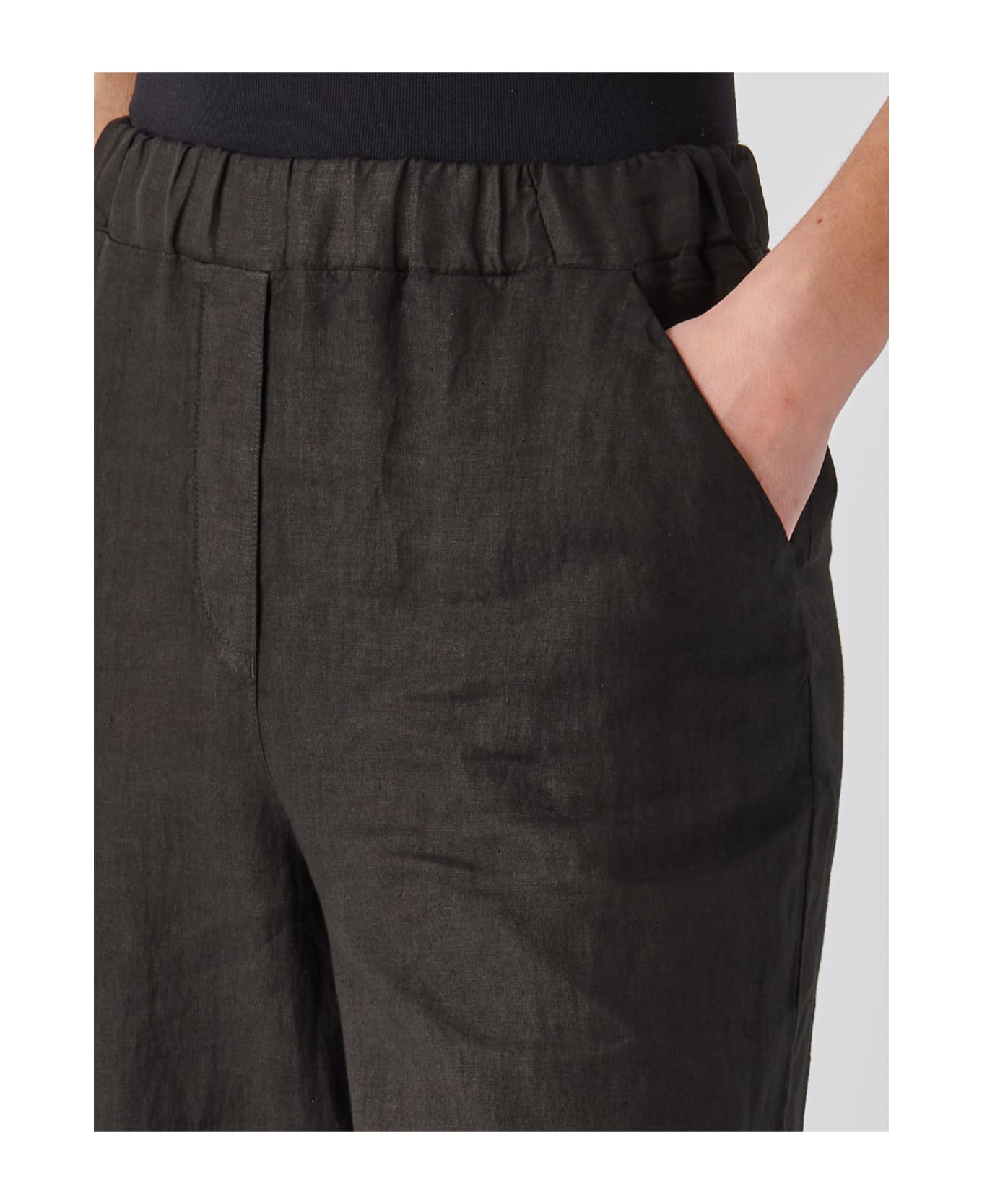 Gran Sasso Linen Trousers - NERO
