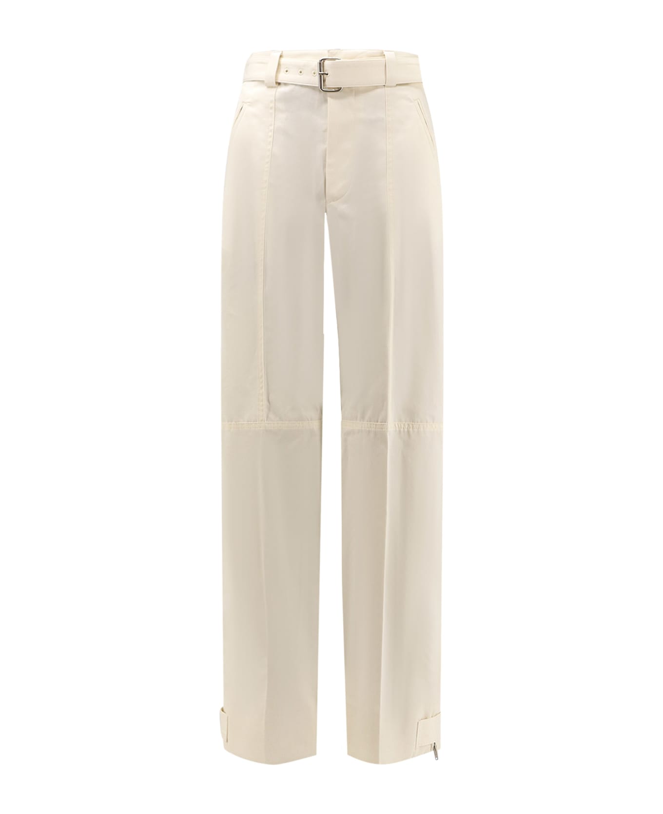 Bottega Veneta Light Cotton Trousers With Belt - Frosting