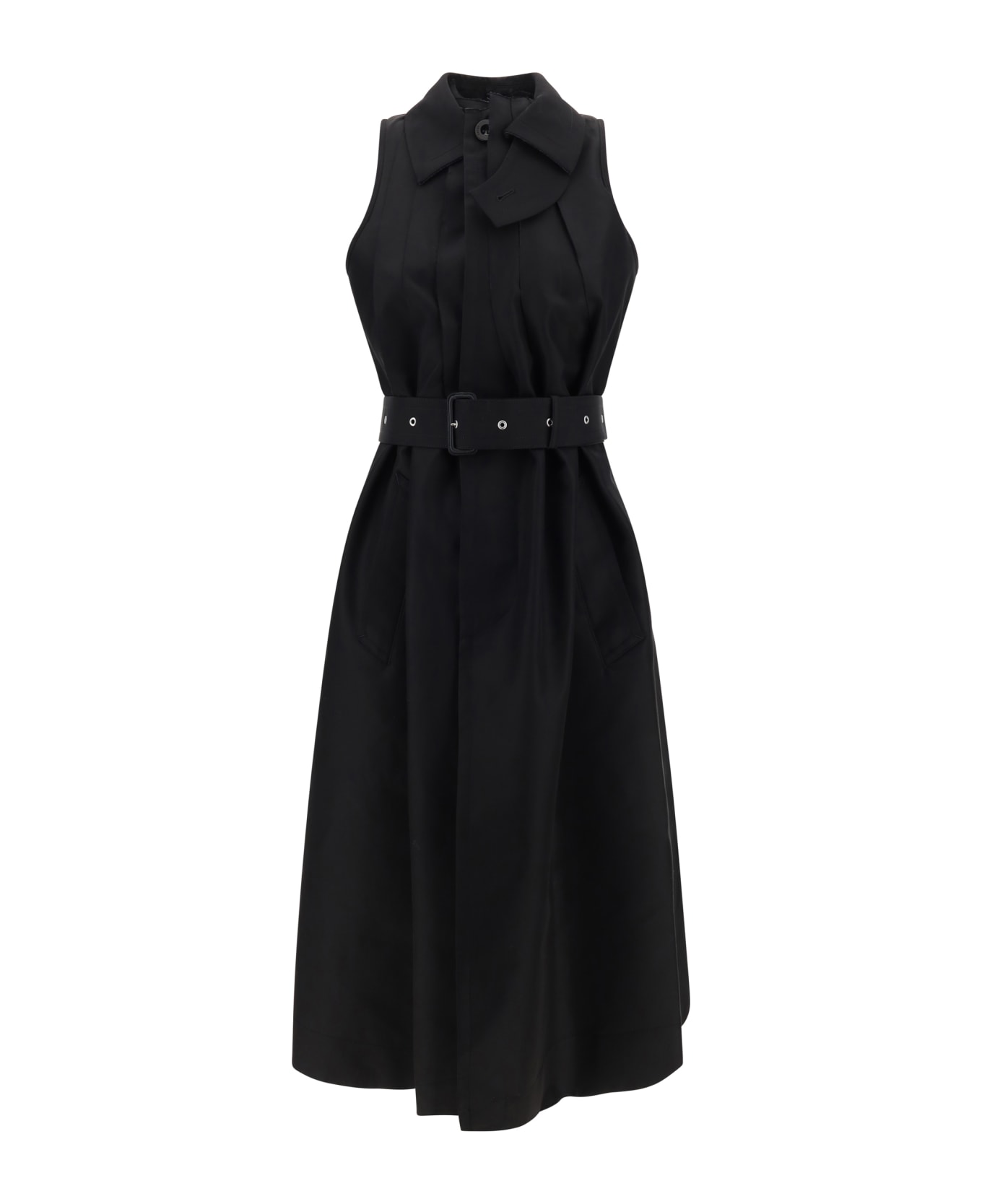 Sacai Gabardine Dress - Black ワンピース＆ドレス