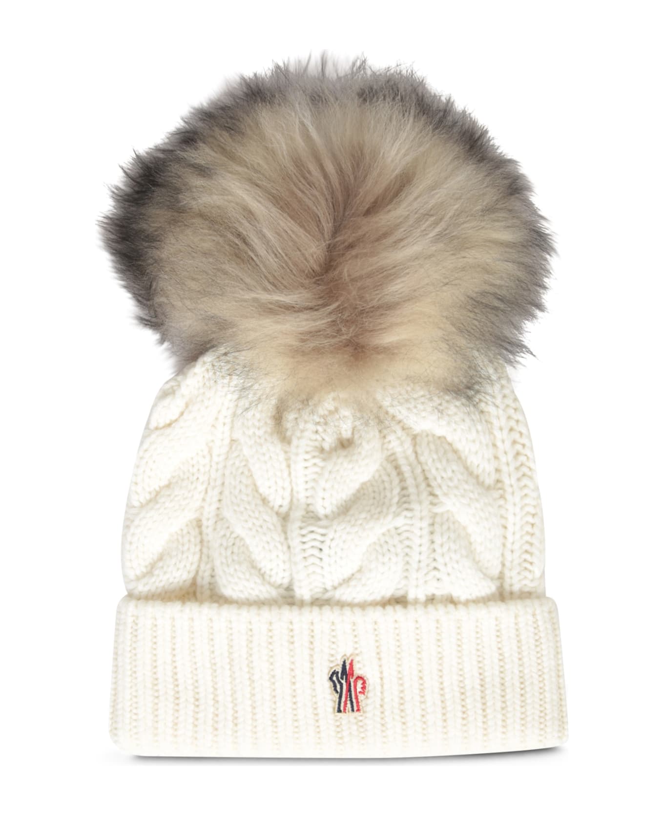 Moncler Grenoble Pompon Wool And Cashmere Beanie - White