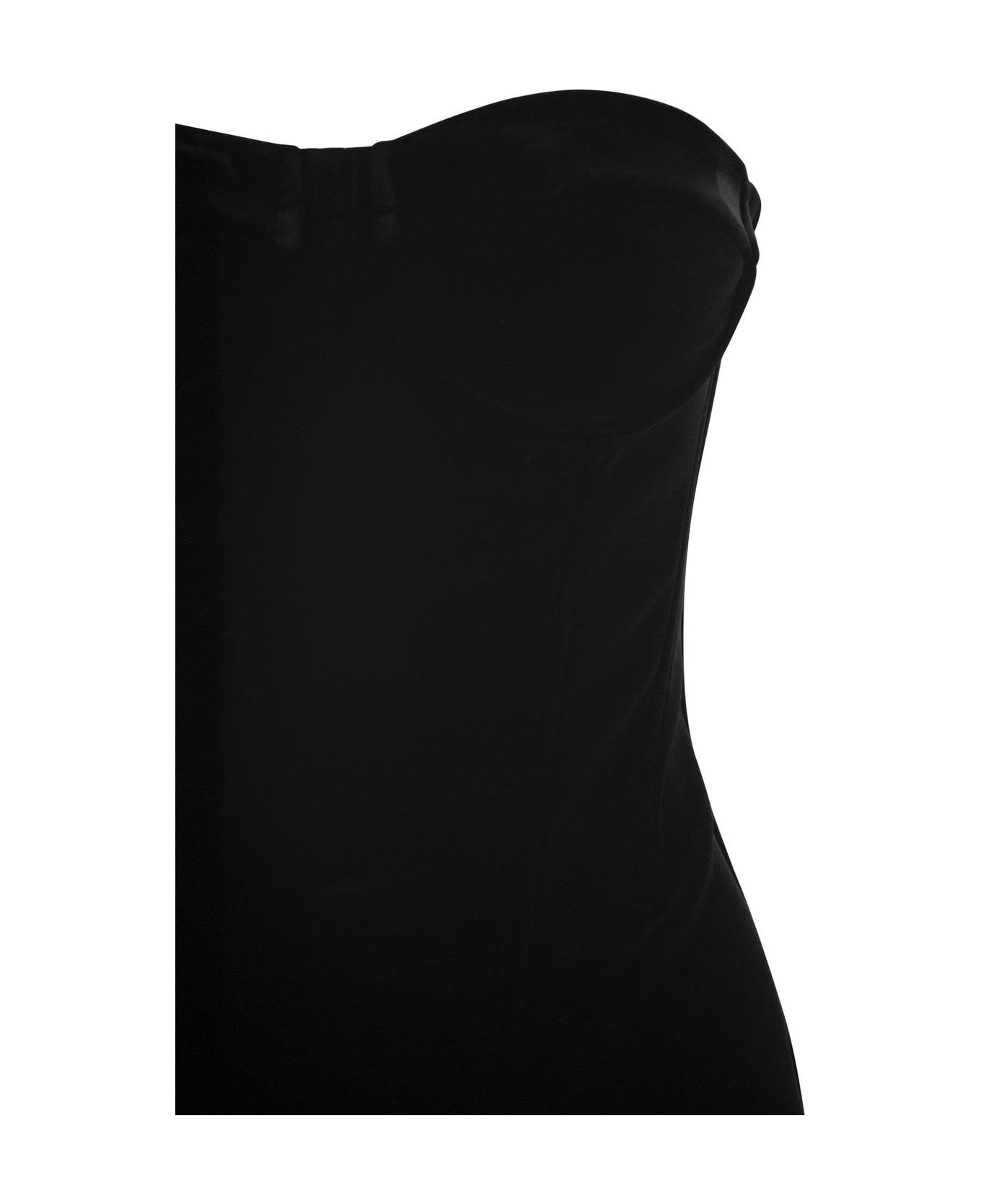 SportMax Strapless Velvet Dress - Black