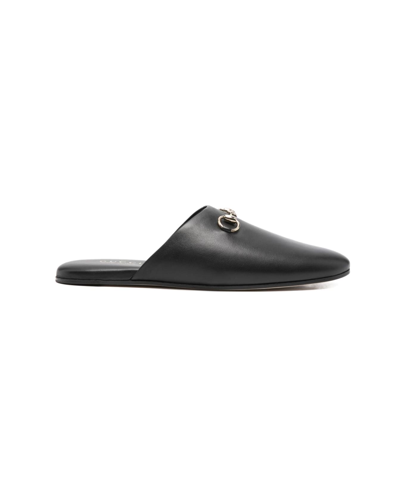 Gucci Leather Slippers - Black