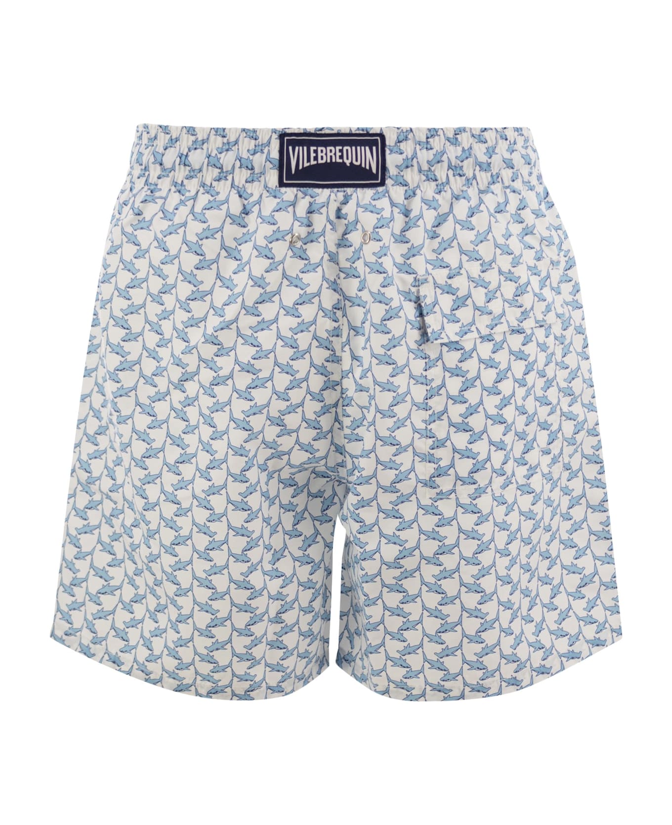 Vilebrequin Moorea - Patterned Beach Shorts - White/light Blue