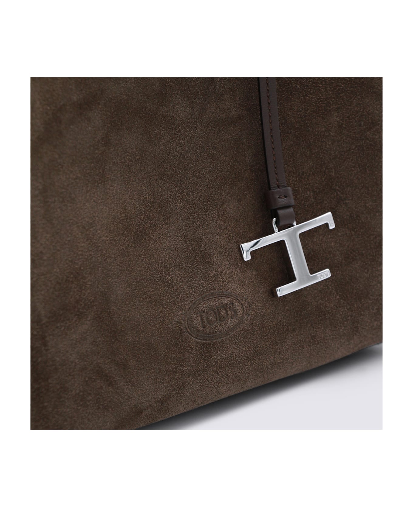 Tod's Brown Suede Leather Top Hansle Bag - Brown