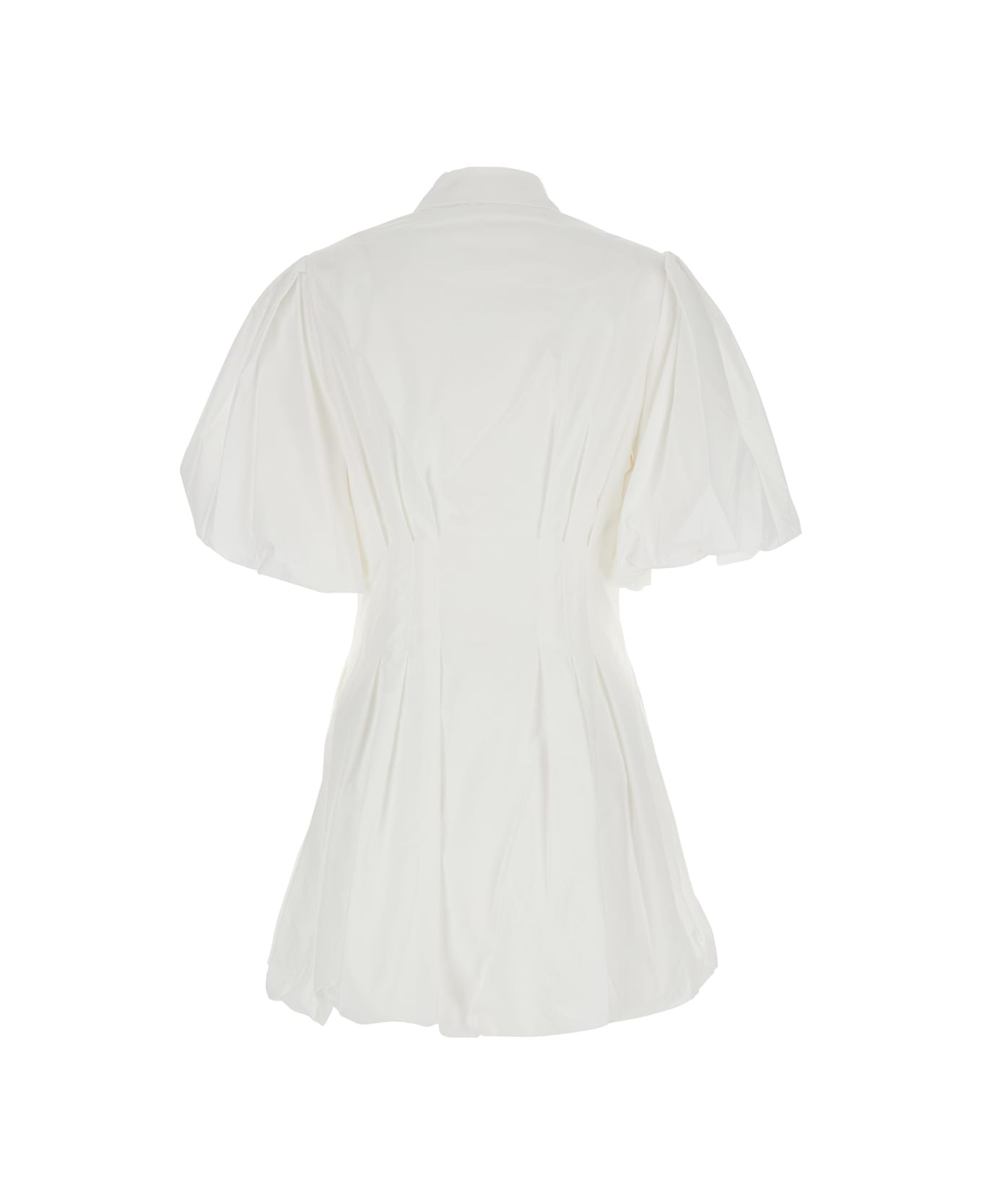 Simkhai 
cleo
 White Dress With Classic Collar And Puffed Skirt In Cotton Blend Woman - White