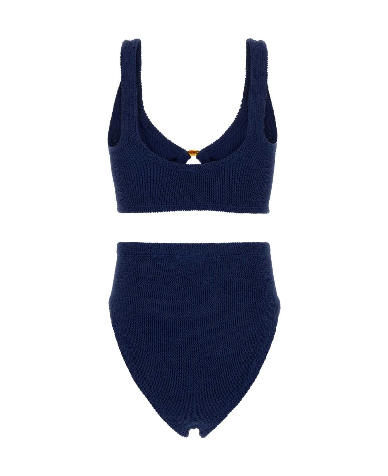 Hunza G Navy Blue Stretch Nylon Nadine Bikini - NAVY