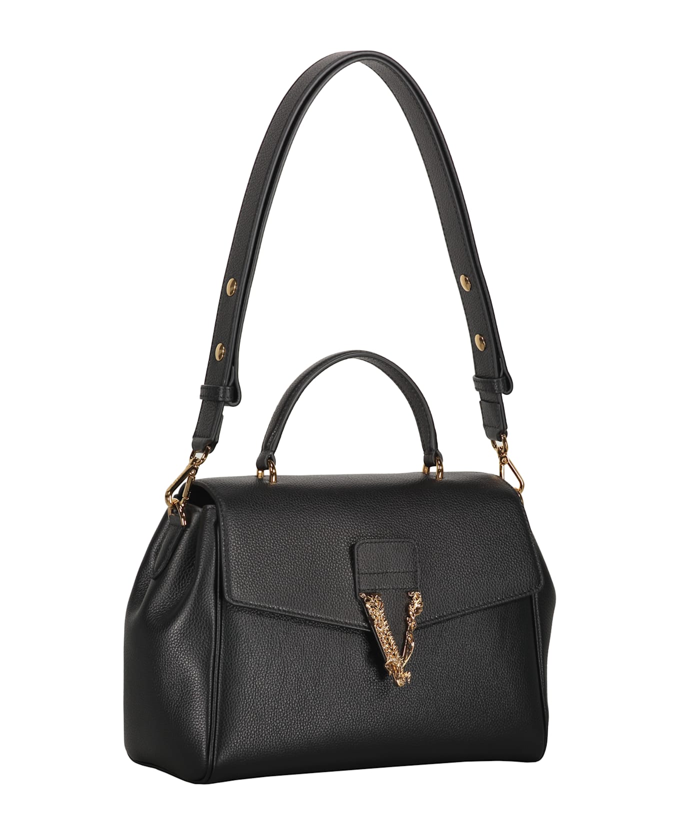 Versace Leather Crossbody Bag - black