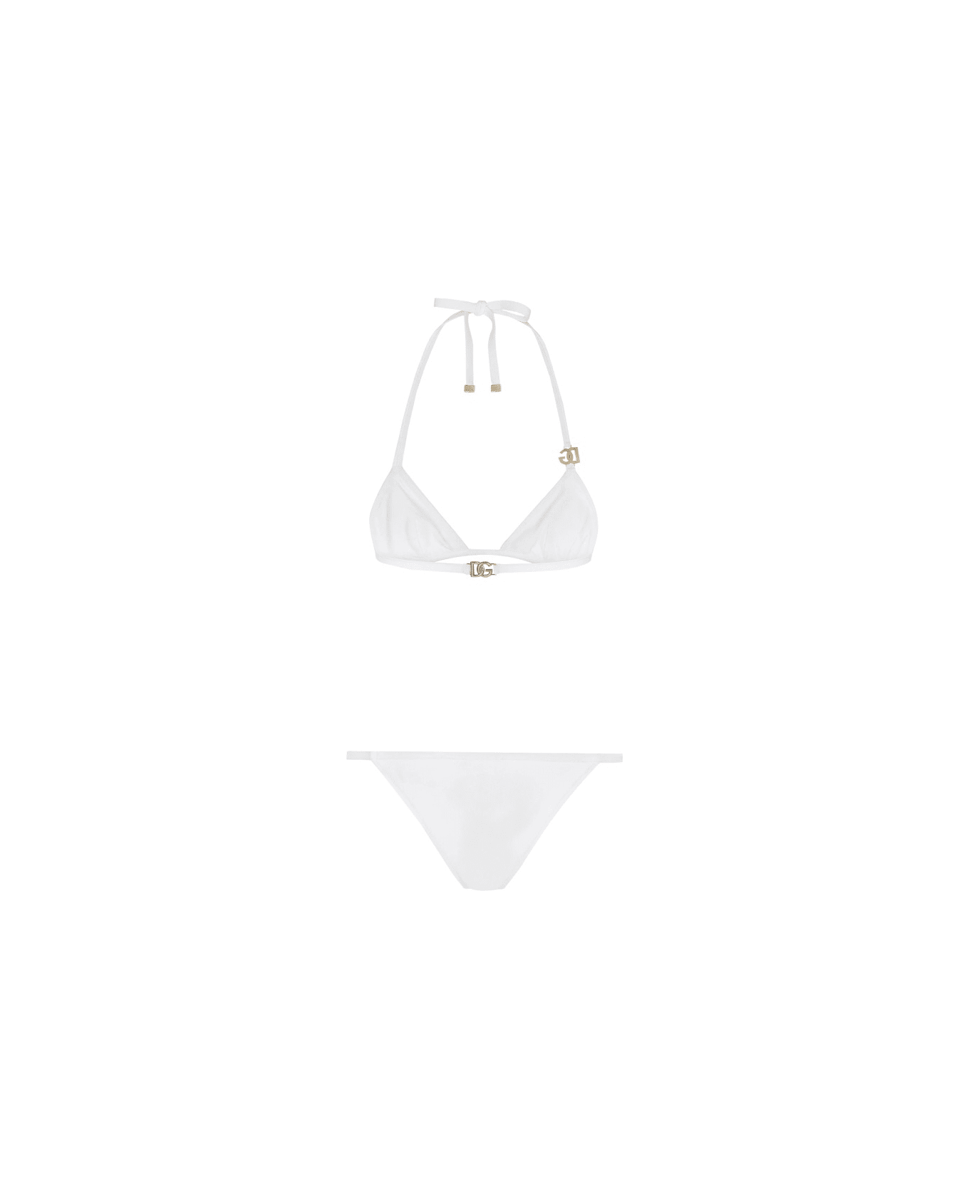 Dolce & Gabbana Costume Bikini Con Logo - WHITE