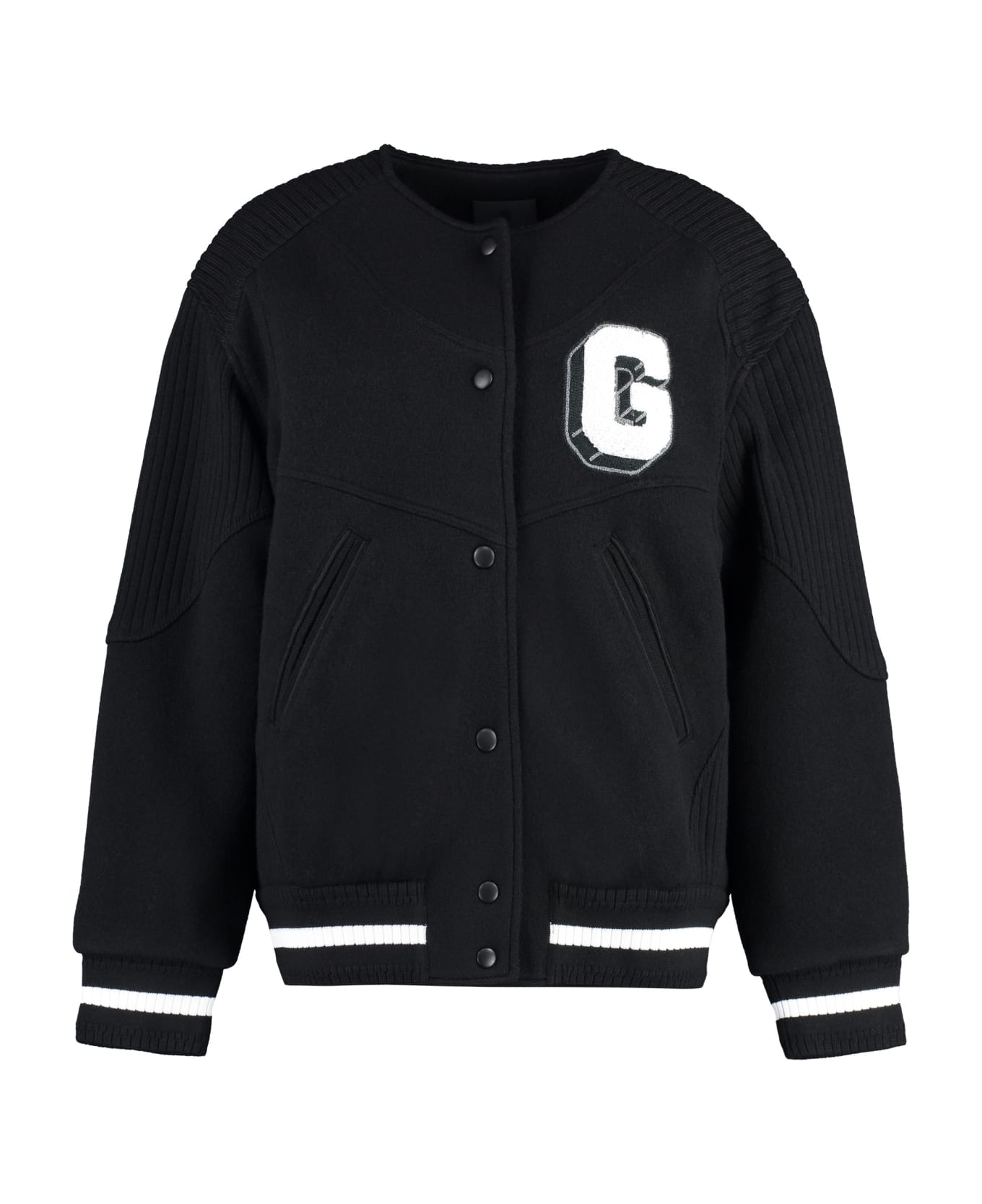 Givenchy Wool Bomber Jacket With Patch - black ジャケット