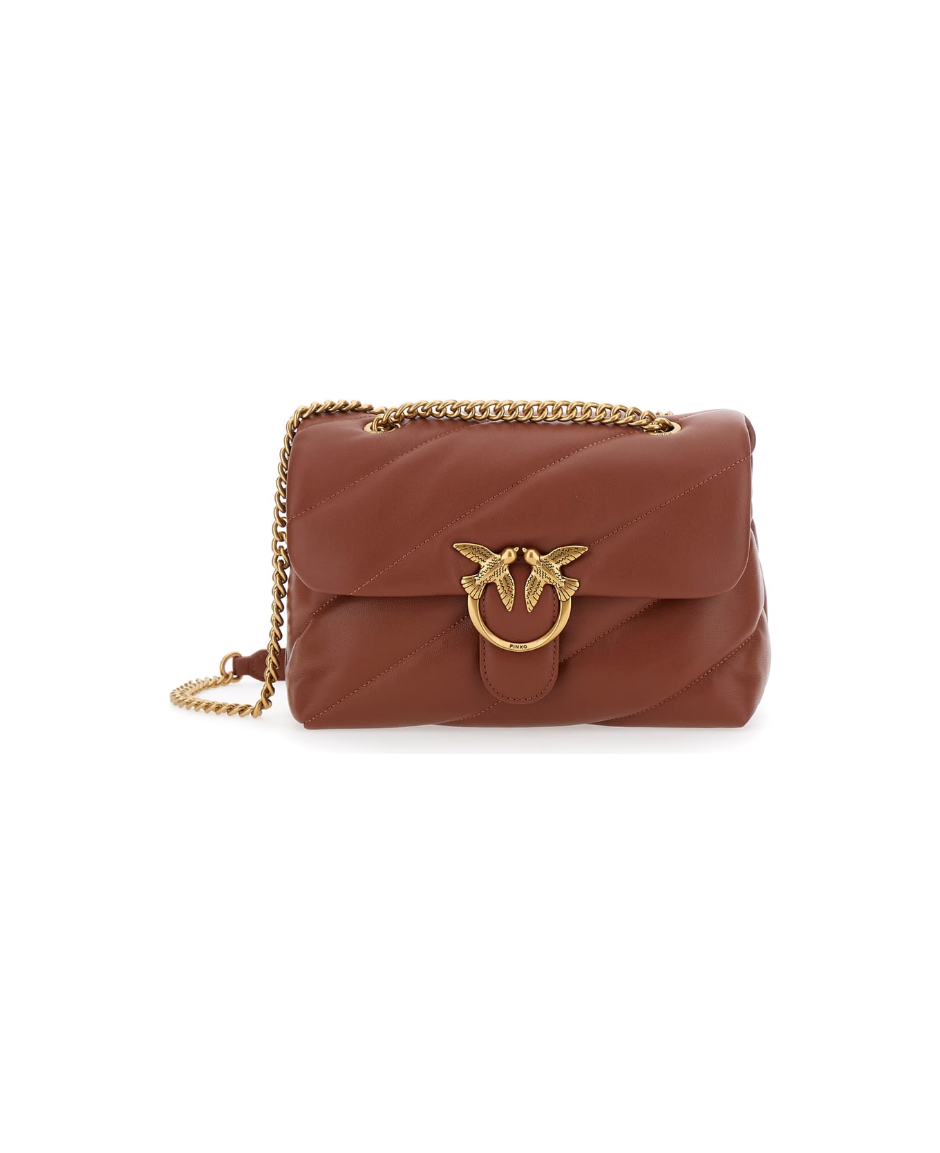 Pinko Love Classic Puffer Shoulder Bag - Brown