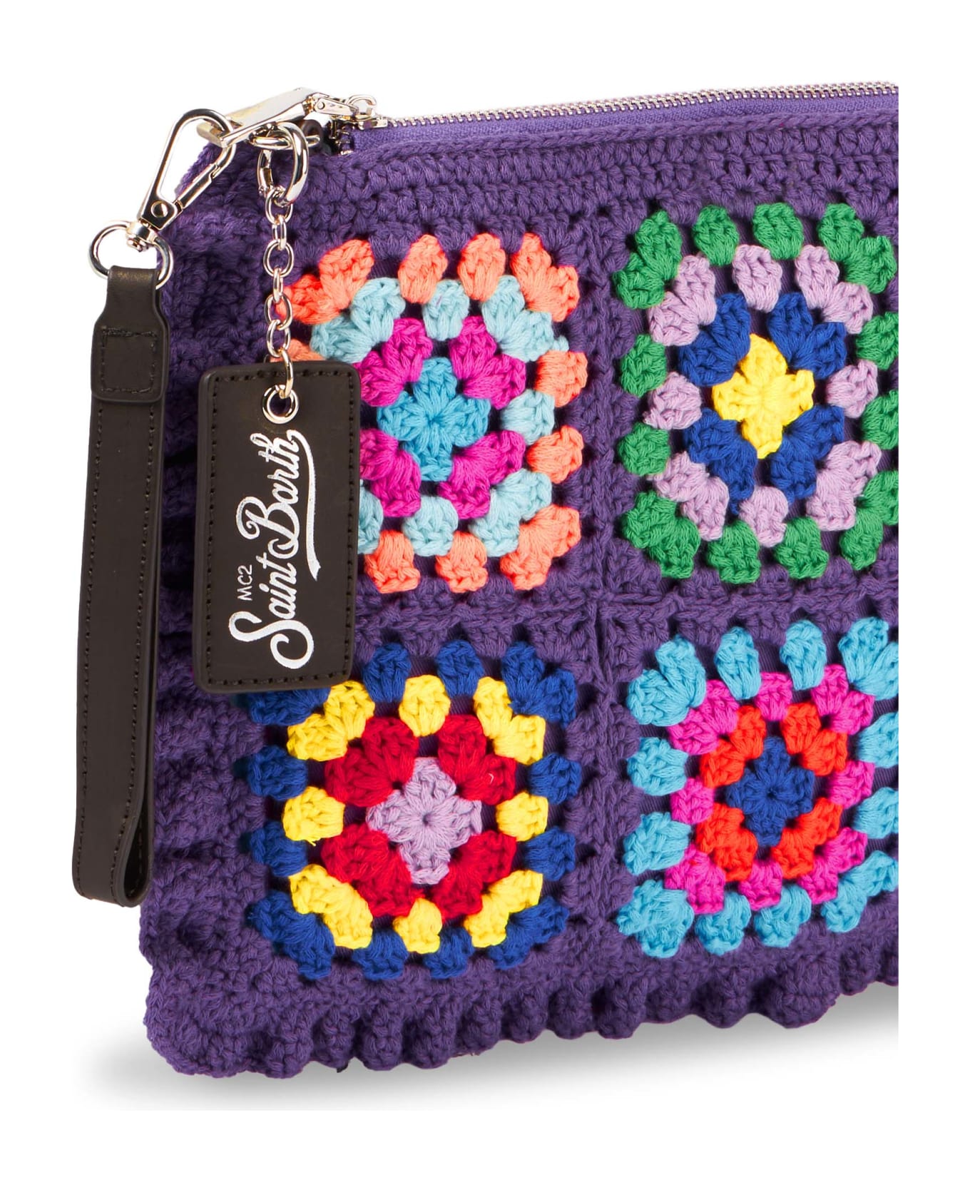 MC2 Saint Barth Parisienne Violet Crochet Crossbody Pouch Bag - PINK