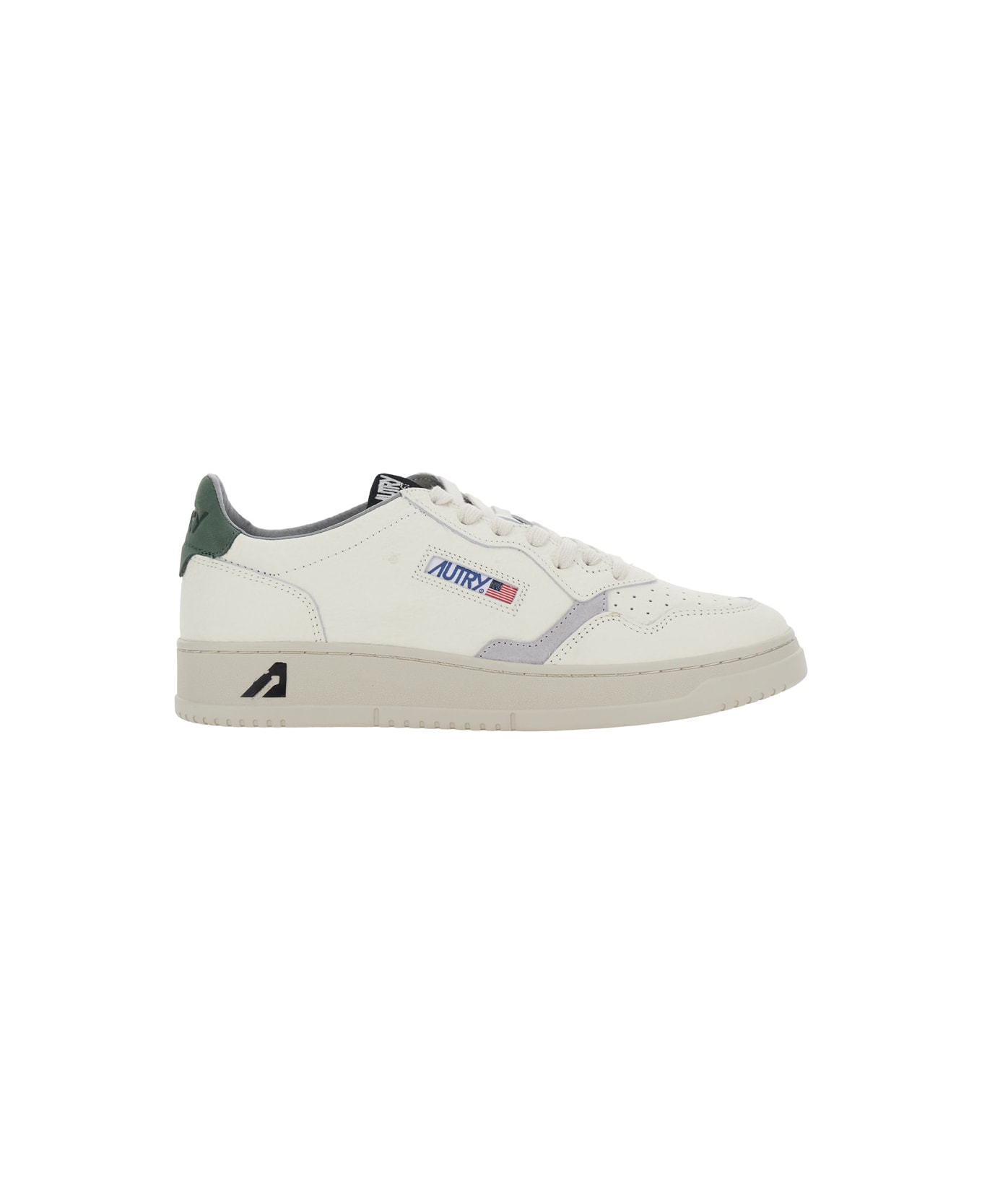Autry 'medalist' White Low Top Sneakers With Logo Patch On Tongue And Side And Logo Lettering On The Heel In Leather Man - White