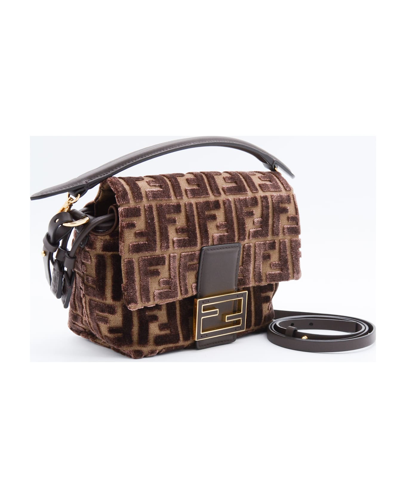 Fendi Brown Mamma Baguette Small Shoulder Bag - Brown