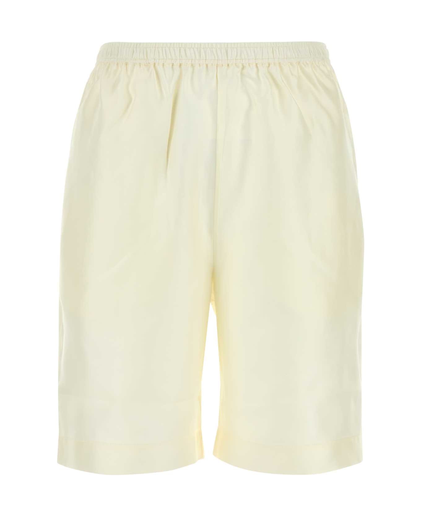 Loulou Studio Ivory Silk Zinnia Bermuda Shorts - SOFTVANILLA