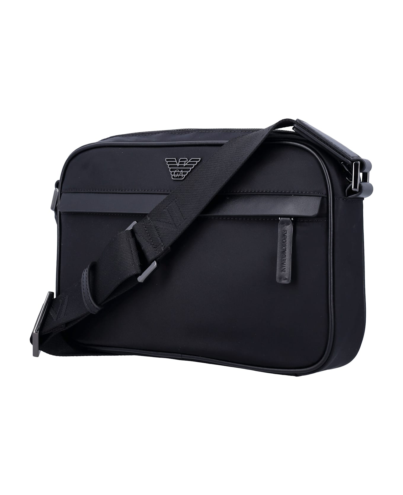 Emporio Armani Asv Recycled Nylon Shoulder Bag - Black