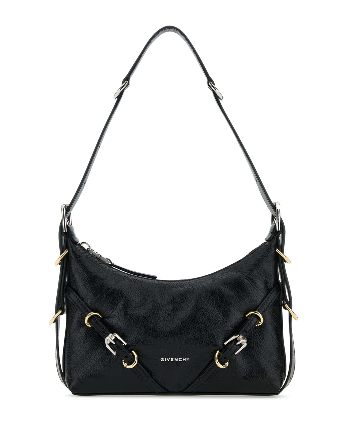 Givenchy Black Leather Mini Voyou Shoulder Bag - BLACK