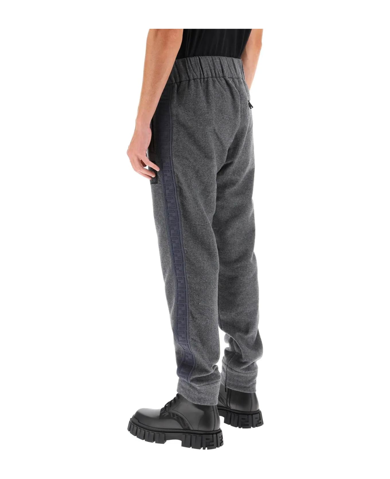 Fendi Cashmere Logo Pants - Gray