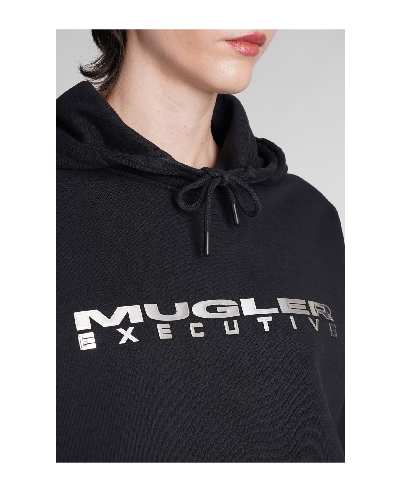 Mugler Sweatshirt In Black Cotton - black フリース