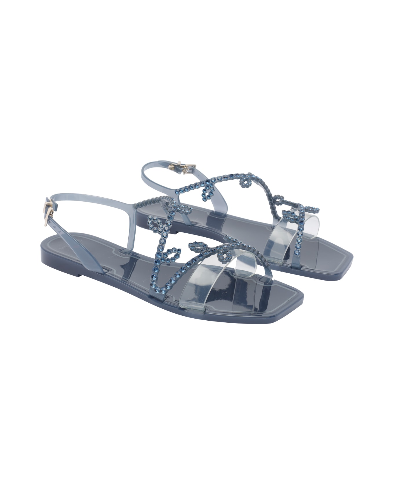 Menghi Rubber Sandals - Blue