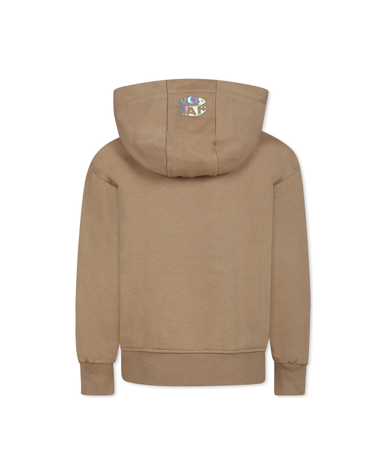 Barrow Beige Sweatshirt For Kids With Smiley - Tannin