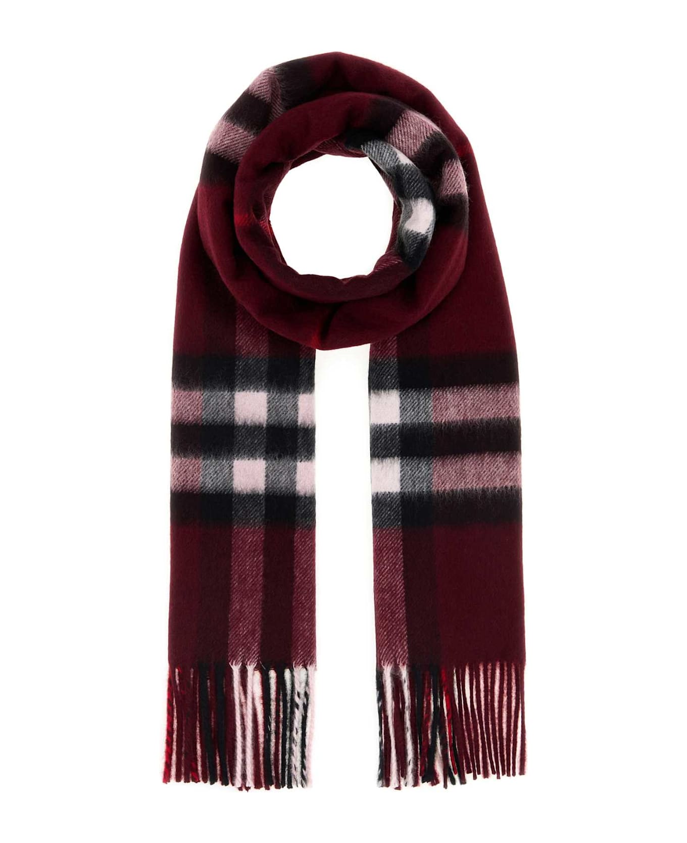 Burberry Embroidered Cashmere Scarf - OXBLOOD