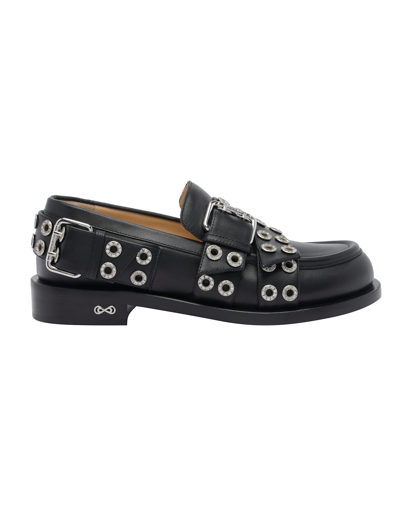 Mach 
Mach Buckle Belt Vintage Loafers - Black