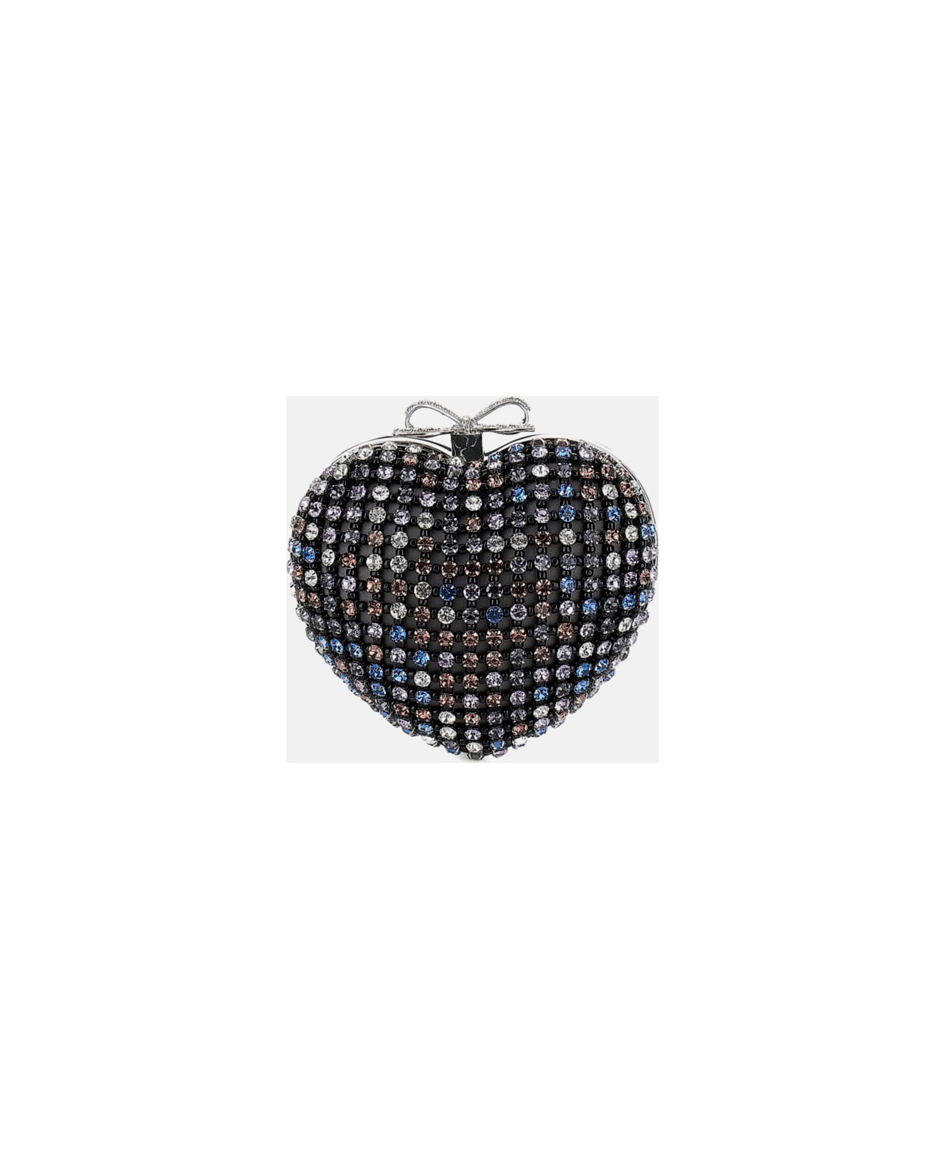 self-portrait Multicrystal Heart-shaped Clutch - MultiColour