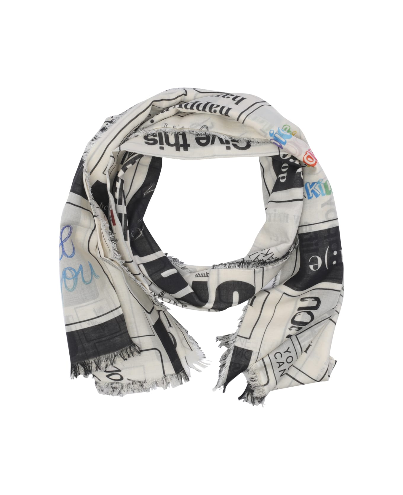 Faliero Sarti Never Give Up Scarf - White スカーフ＆ストール
