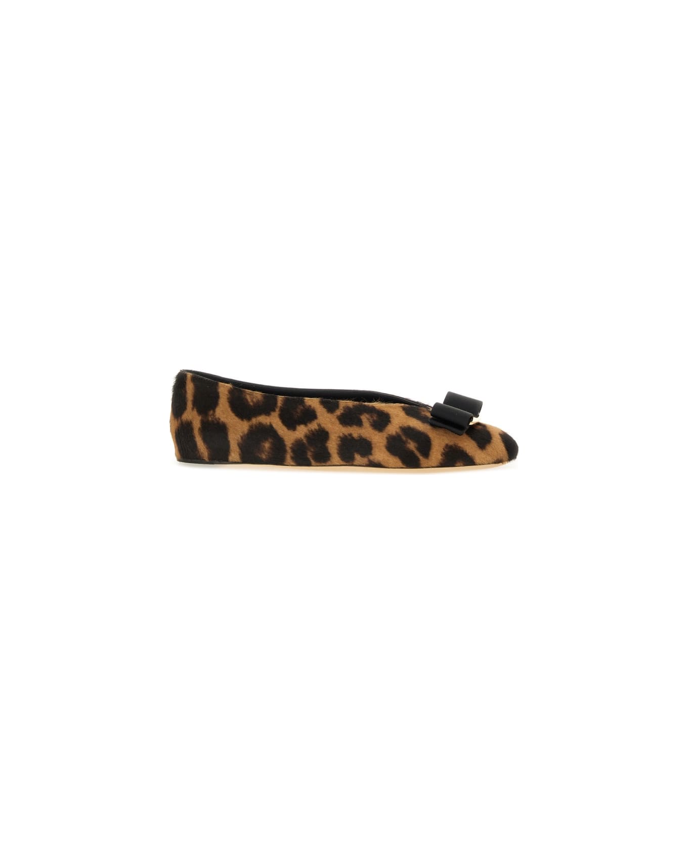 Ferragamo "vara" Ballerina With Bow - ANIMALIER