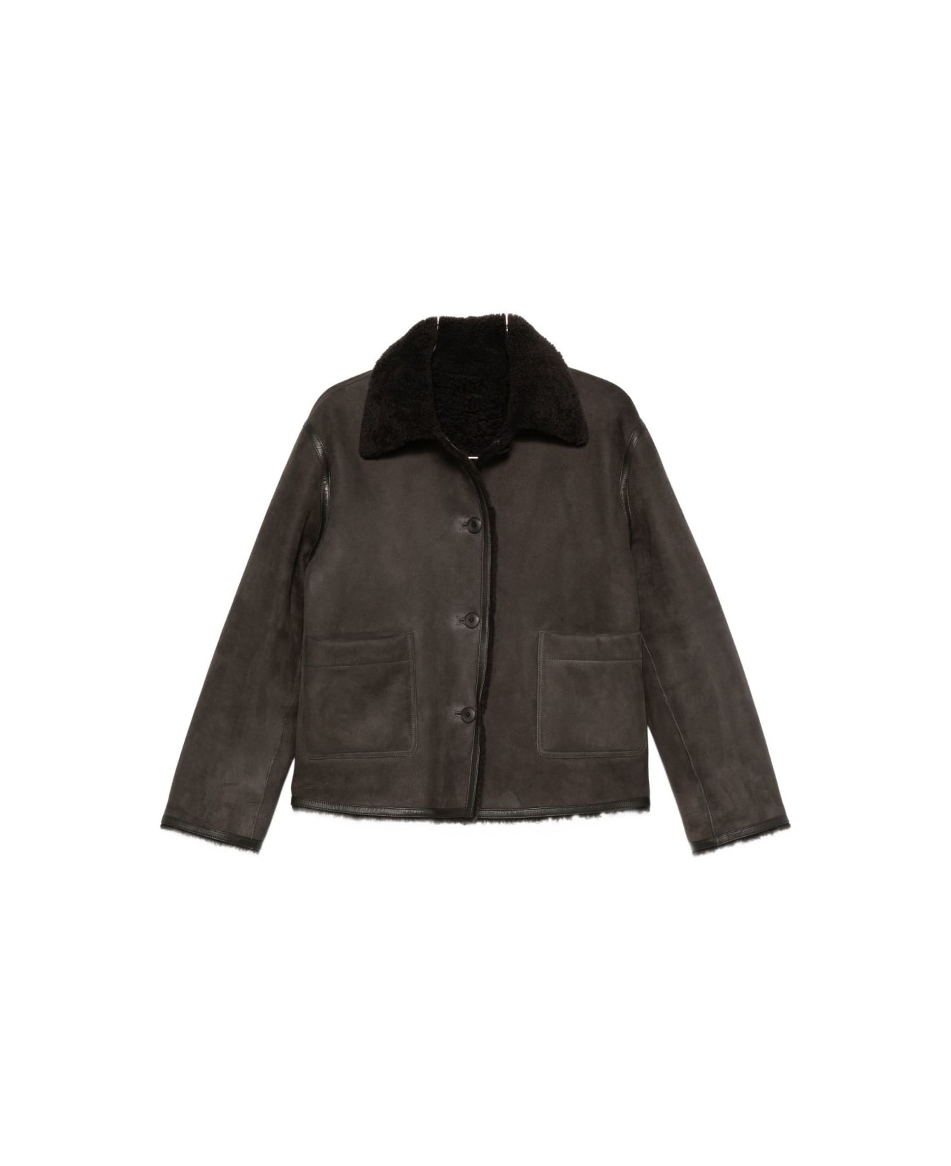 Closed Shearling Jacket - Grey