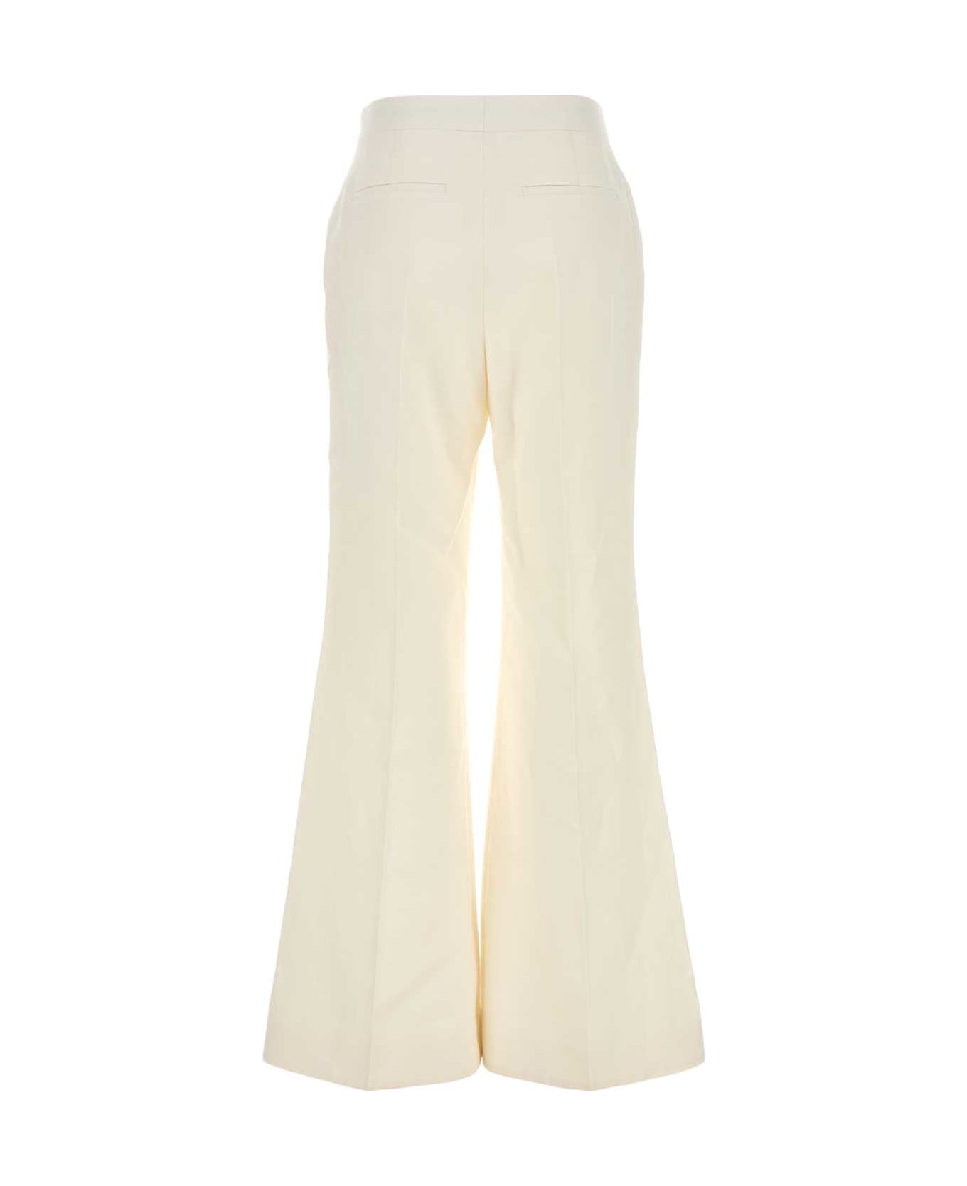 Givenchy White Linen Wide-leg Pant - OFFWHITE