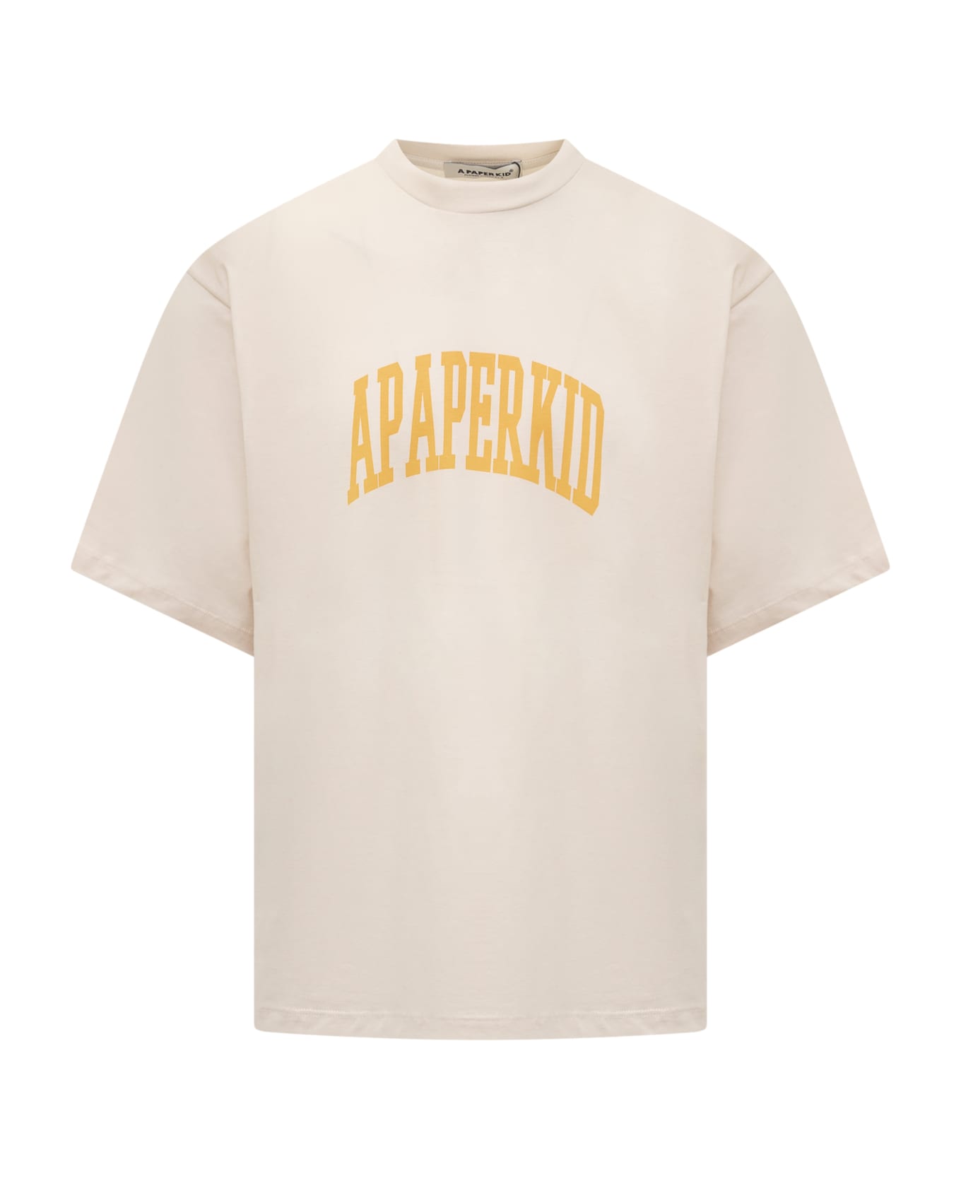A Paper Kid T-shirt With Logo - CREMA