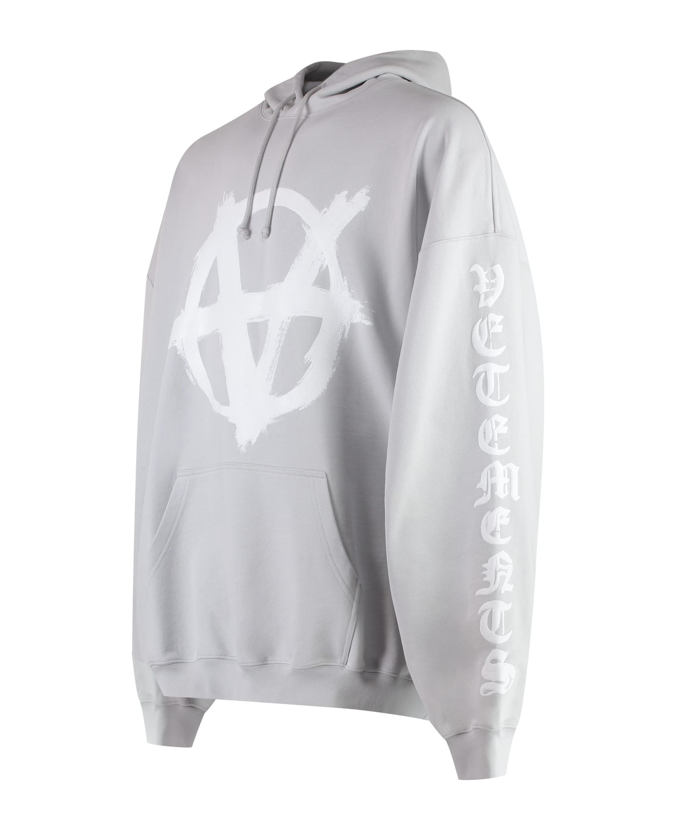 VETEMENTS Reverse Anarchy Cotton Hoodie - grey