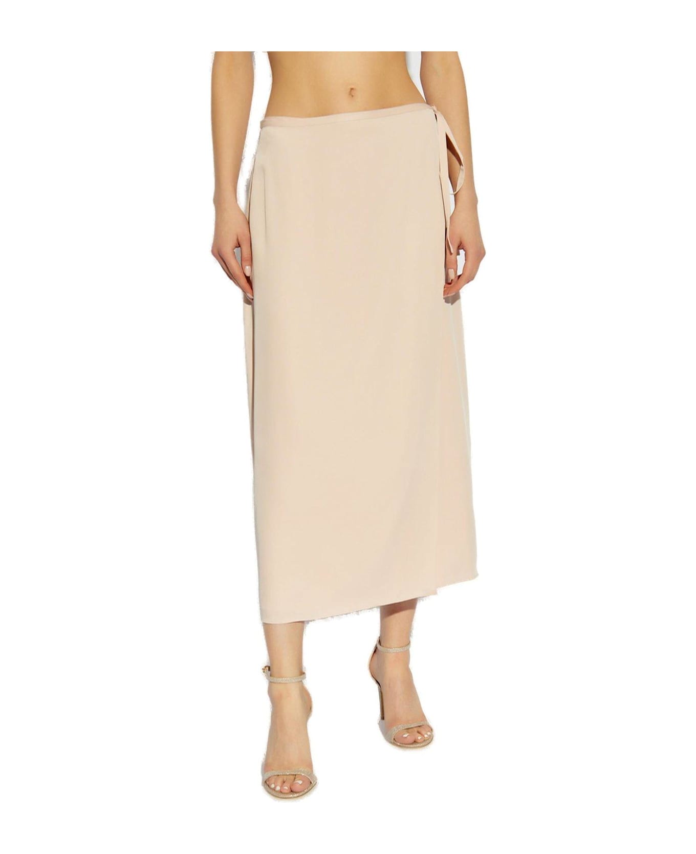 Theory Flared Hem Wrapped Midi Skirt - PINK