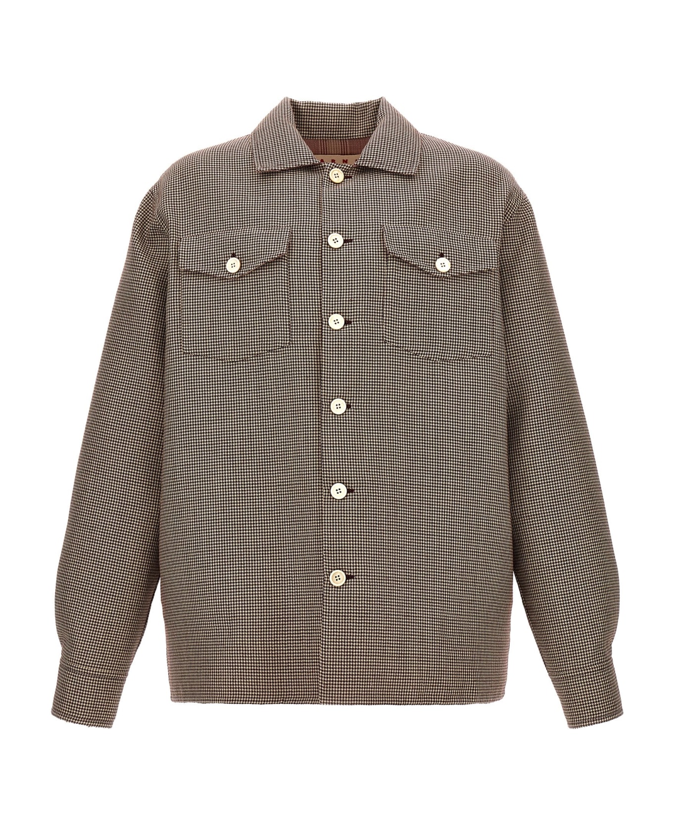 Marni Houndstooth Jacket - Black cherry