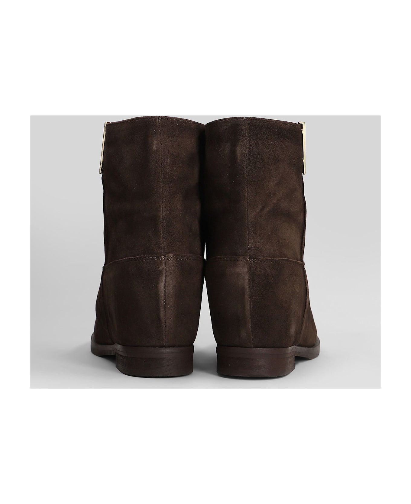 Julie Dee Ankle Boots Inside Wedge In Dark Brown Suede - dark brown