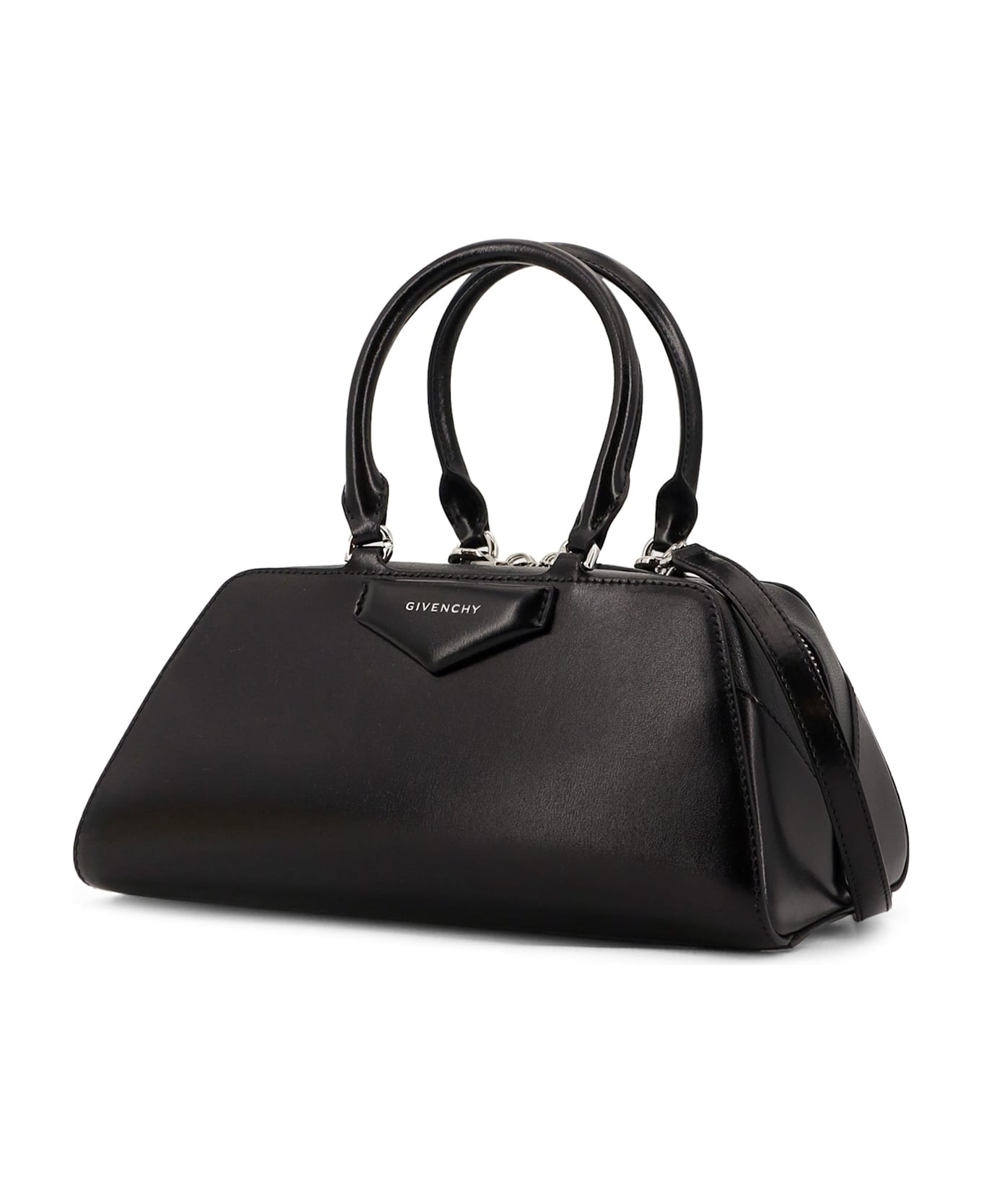 Givenchy Antigona East West Small Leather Shoulder Bag - Black