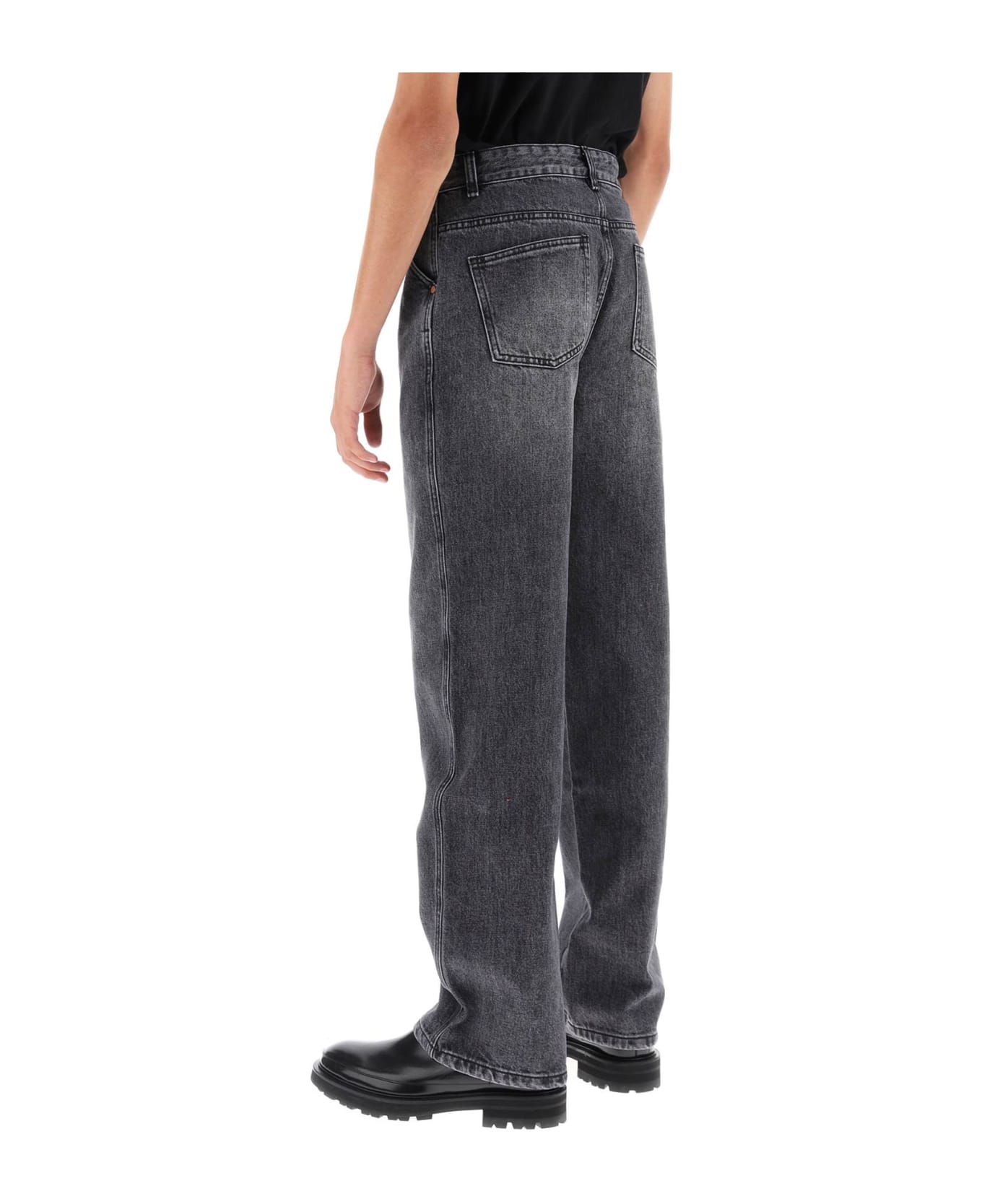 Andersson Bell Wave Wide Leg Jeans - WASHED BLACK (Grey)