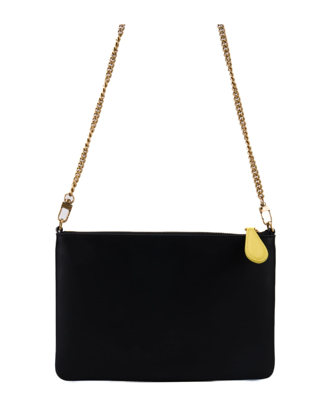 Pinko Classic Flat Love Bag With Multicolor Profiles - Nero-antique gold ショルダーバッグ