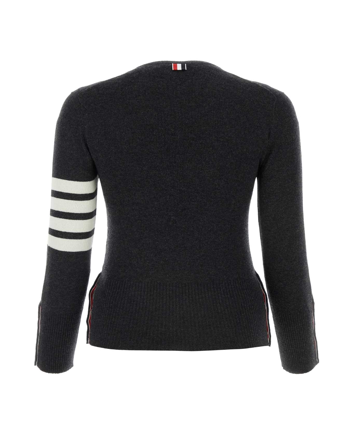 Thom Browne Charcoal Wool Sweater - DARKGREY