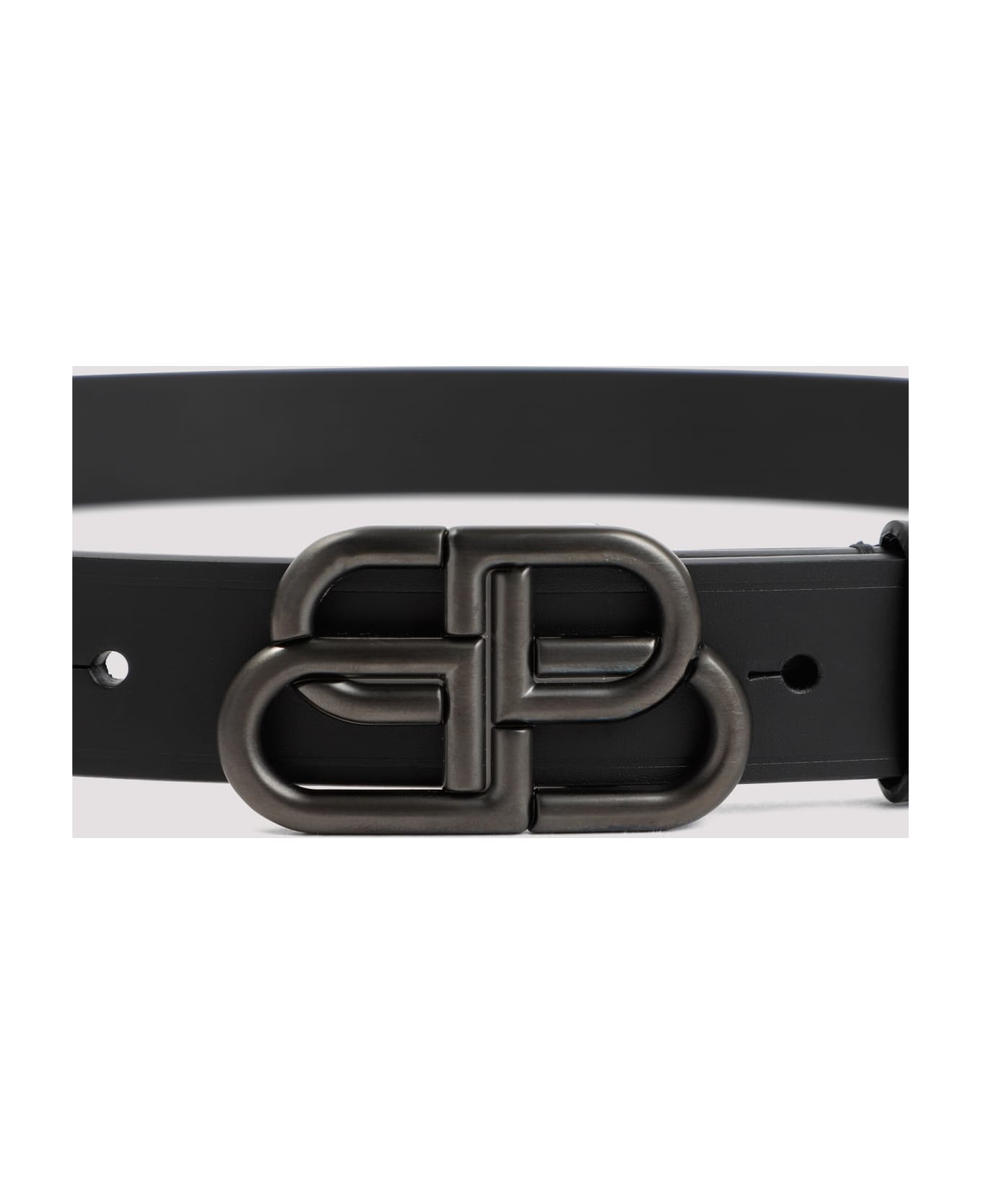 Balenciaga Leather Bb Belt - Black